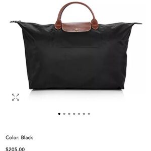 Longchamp Black Tote with Brown Handles